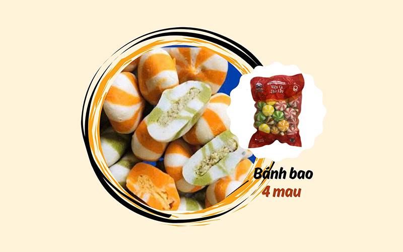 Món bánh bao 4 màu