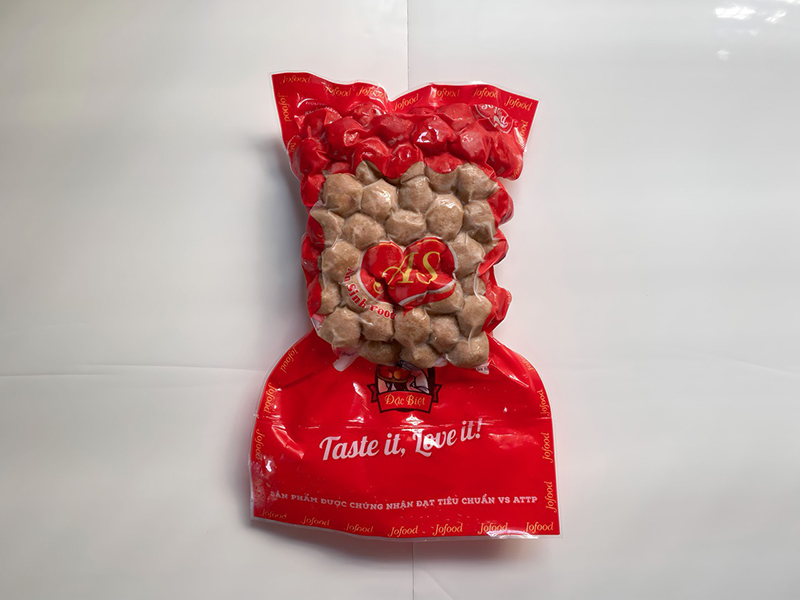 bò viên chiên An Sinh giá rẻ 26.500đ/bịch 500g chuyên dùng cho kinh doanh hàng quán như: xe cá viên, buffett, viên thả lẩu