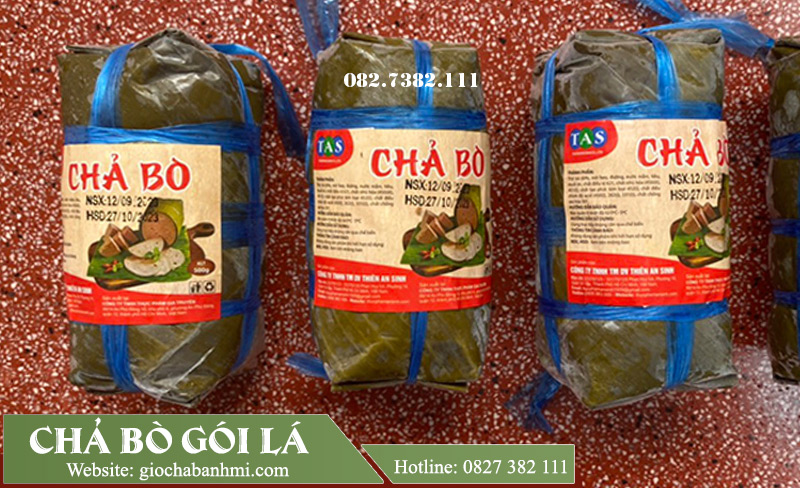 chả bò gói lá loại 1 giá 138.000đ/kg