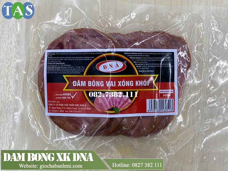 sản phẩm dăm bông vai xông khói Đông Nam Á cắt lát sẵn 