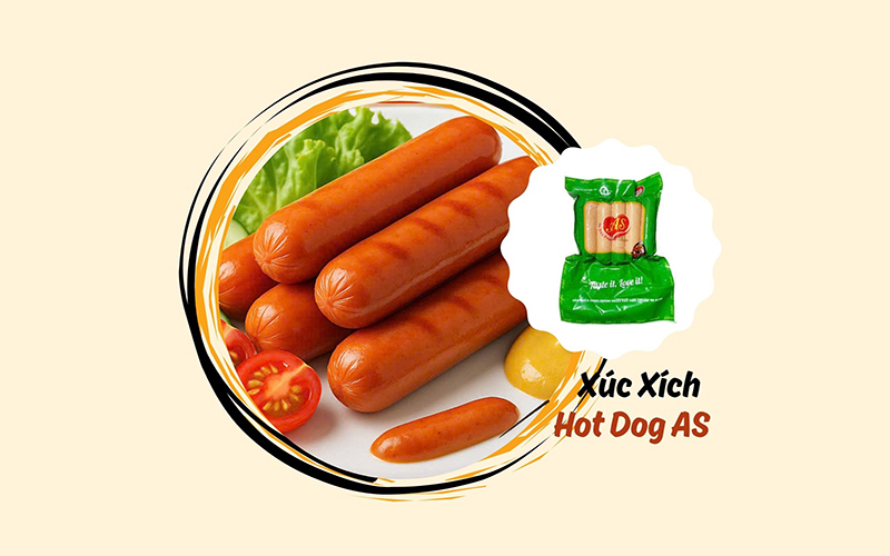 xúc xích hotdog xông khói bịch 500g giá 33.500đ