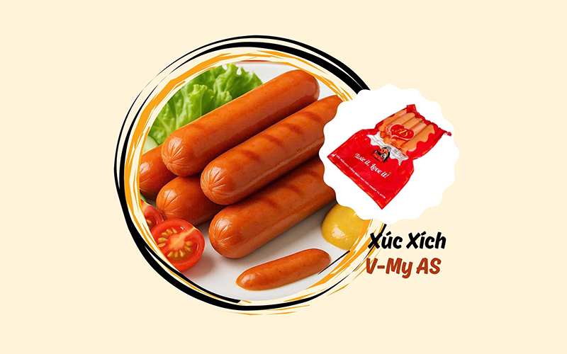xúc xích V-Mỹ bịch 500g giá 37.500đ 