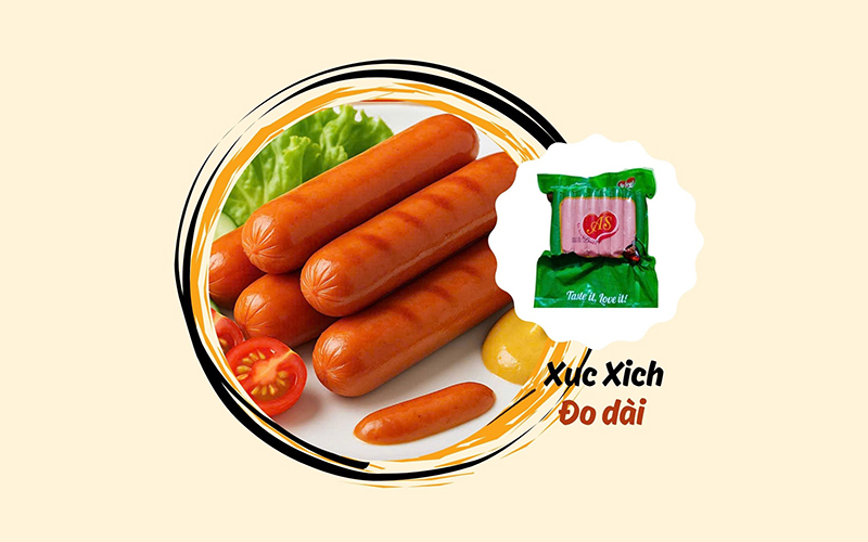 xúc xích đỏ gói 500g giá 27.500đ 